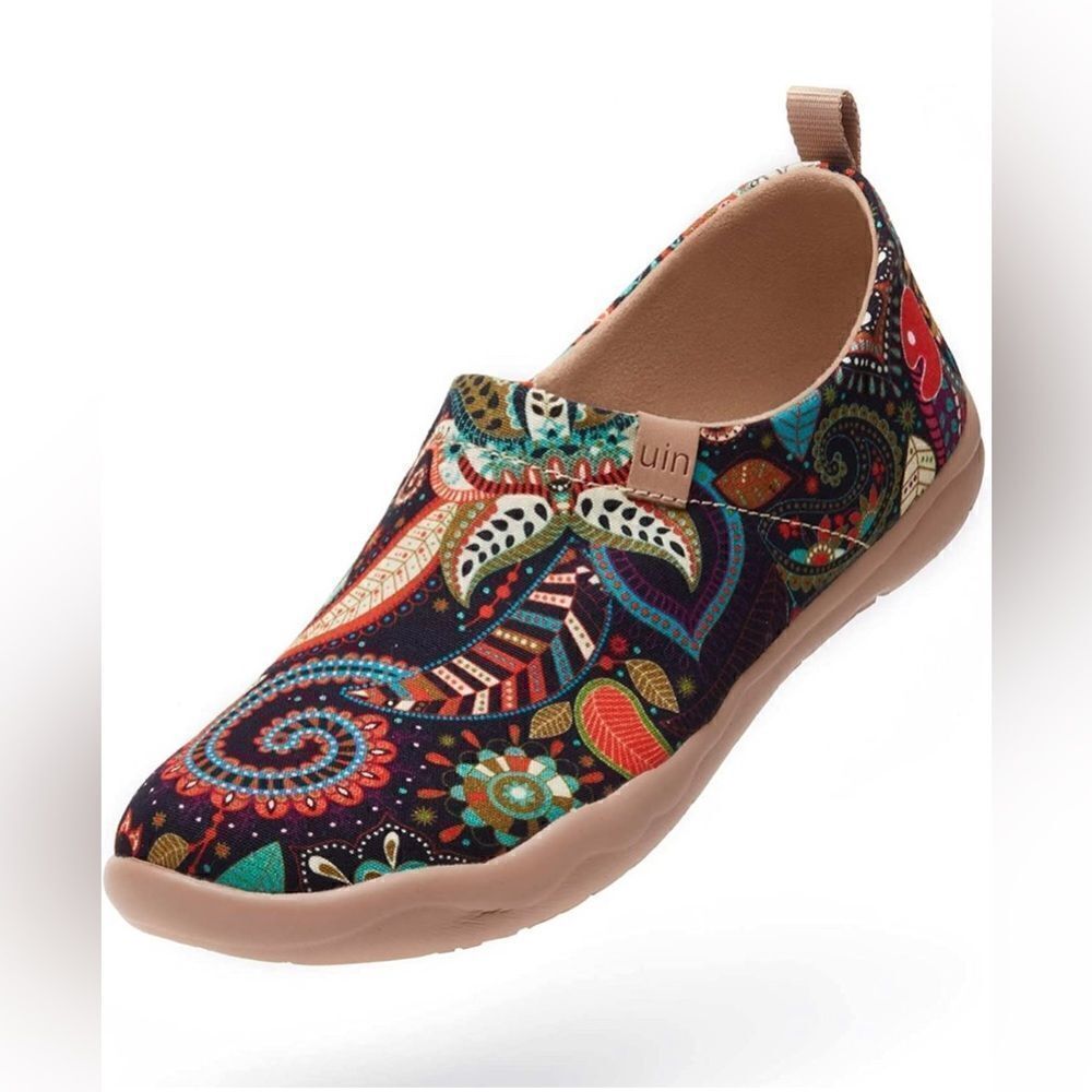 UIN Women Floral Art Sneaker Painted Canvas Slip-On Travel Shoes(Wonder Mandala) - Picture 2 of 10